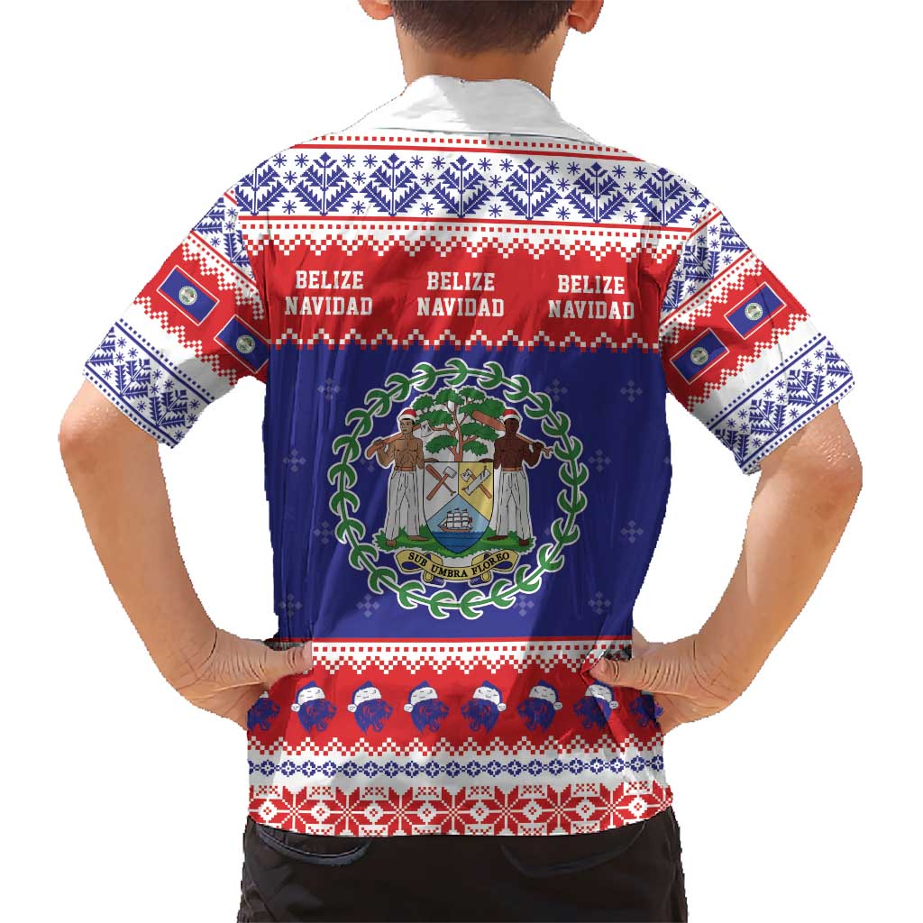 Belize Christmas Kid Hawaiian Shirt Coat Of Arms Merry Xmas - Wonder Print Shop