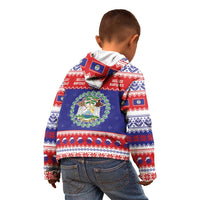 Belize Christmas Kid Hoodie Coat Of Arms Merry Xmas - Wonder Print Shop