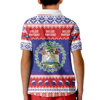 Belize Christmas Kid Polo Shirt Coat Of Arms Merry Xmas - Wonder Print Shop