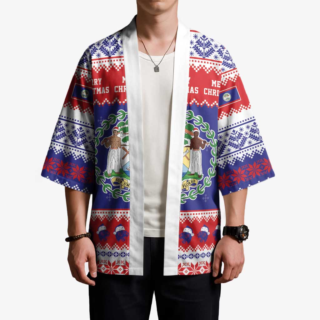 Belize Christmas Kimono Coat Of Arms Merry Xmas - Wonder Print Shop