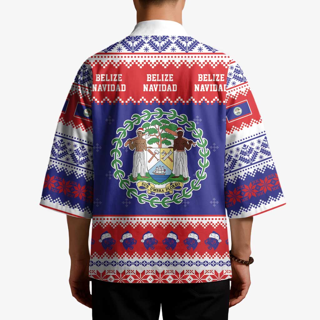 Belize Christmas Kimono Coat Of Arms Merry Xmas - Wonder Print Shop