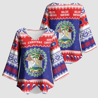 Belize Christmas Kimono Sleeve Blouse Coat Of Arms Merry Xmas - Wonder Print Shop