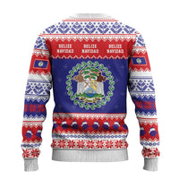 Belize Christmas Ugly Christmas Sweater Coat Of Arms Merry Xmas - Wonder Print Shop