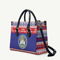 Belize Christmas Leather Bag Coat Of Arms Merry Xmas - Wonder Print Shop