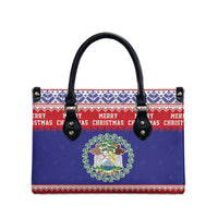 Belize Christmas Leather Bag Coat Of Arms Merry Xmas - Wonder Print Shop