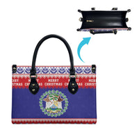 Belize Christmas Leather Bag Coat Of Arms Merry Xmas - Wonder Print Shop
