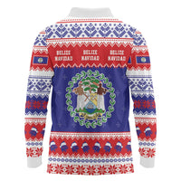 Belize Christmas Long Sleeve Polo Shirt Coat Of Arms Merry Xmas - Wonder Print Shop