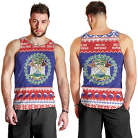 Belize Christmas Men Tank Top Coat Of Arms Merry Xmas - Wonder Print Shop