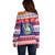 Belize Christmas Off Shoulder Sweater Coat Of Arms Merry Xmas - Wonder Print Shop