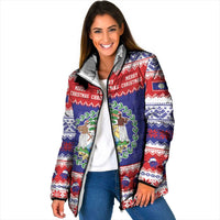 Belize Christmas Padded Jacket Coat Of Arms Merry Xmas - Wonder Print Shop