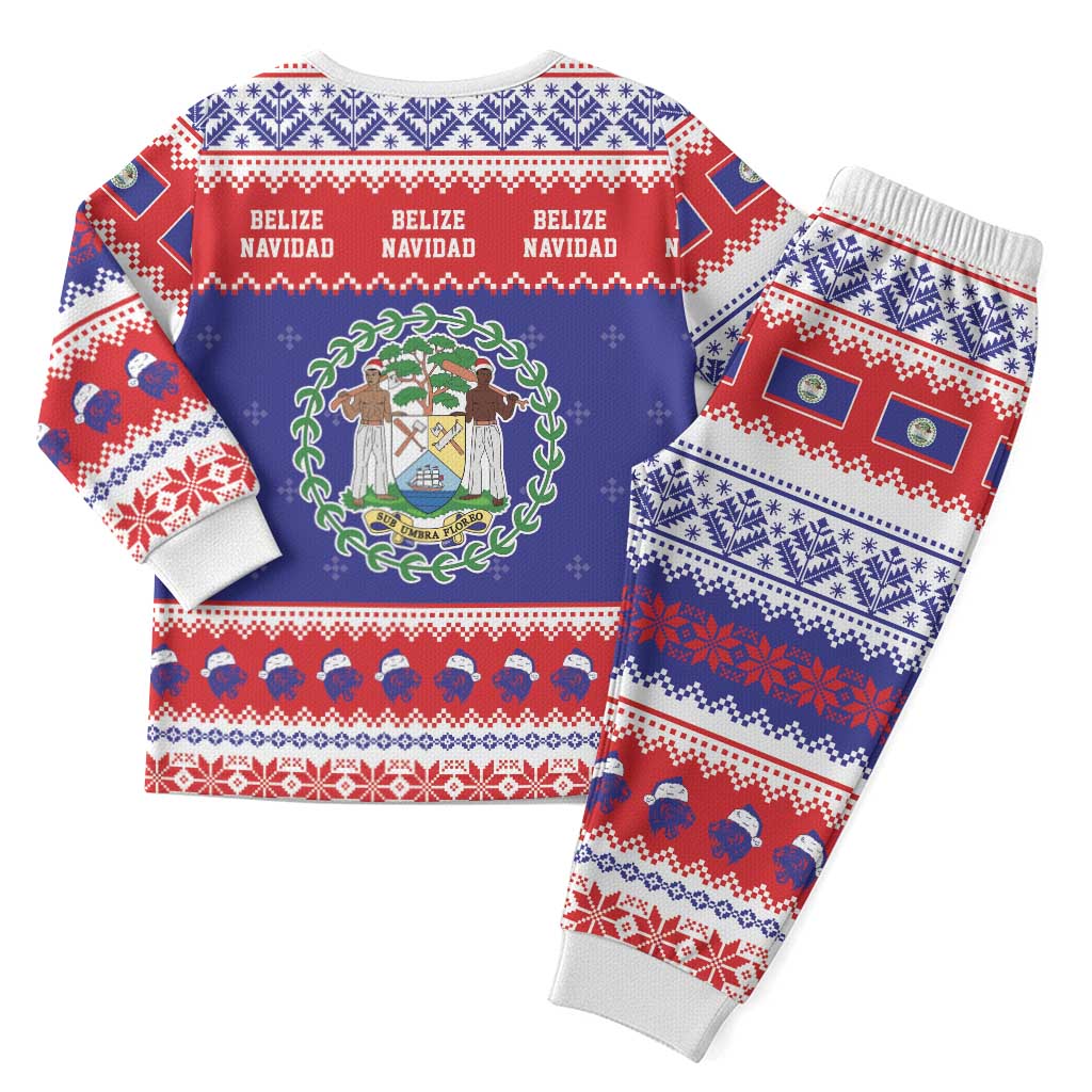 Belize Christmas Pajama Set Coat Of Arms Merry Xmas - Wonder Print Shop