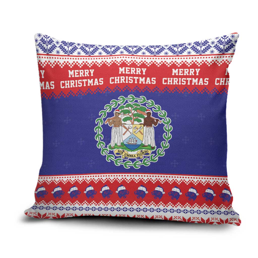 Belize Christmas Pillow Cover Coat Of Arms Merry Xmas - Wonder Print Shop