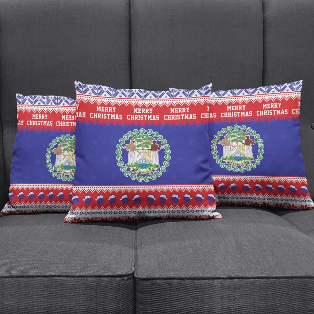 Belize Christmas Pillow Cover Coat Of Arms Merry Xmas - Wonder Print Shop