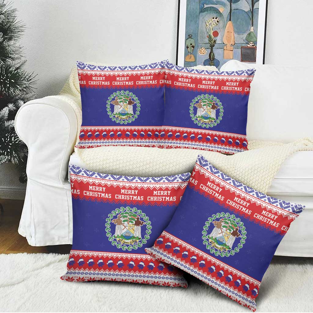 Belize Christmas Pillow Cover Coat Of Arms Merry Xmas - Wonder Print Shop