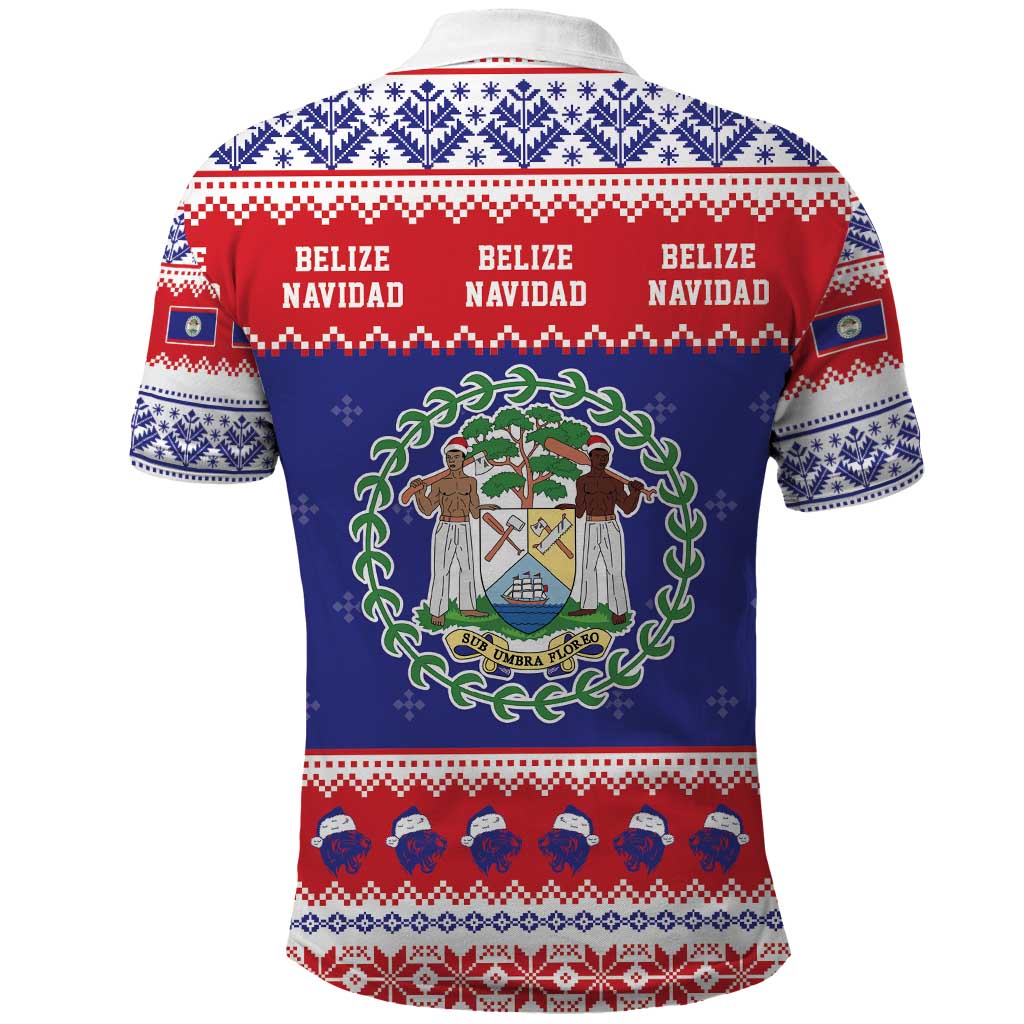 Belize Christmas Polo Shirt Coat Of Arms Merry Xmas - Wonder Print Shop