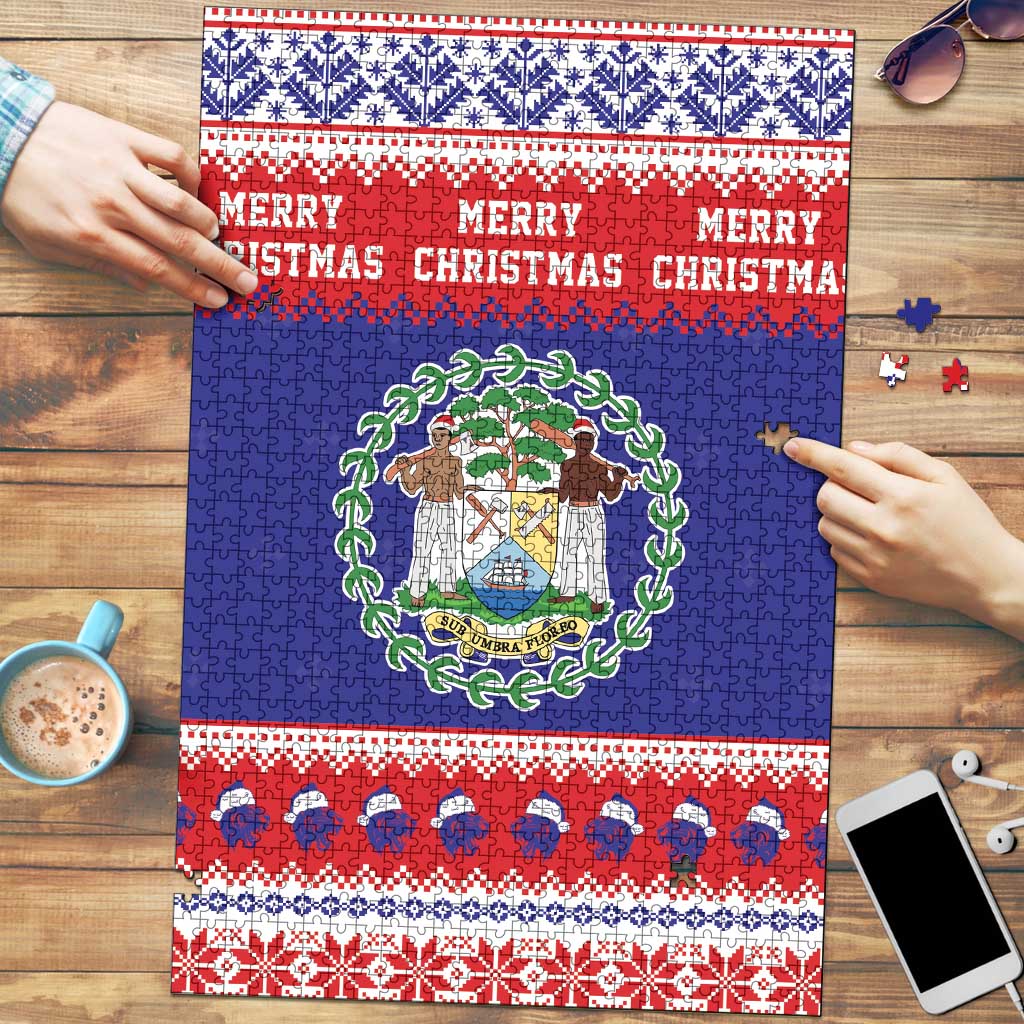 Belize Christmas Puzzle Coat Of Arms Merry Xmas - Wonder Print Shop
