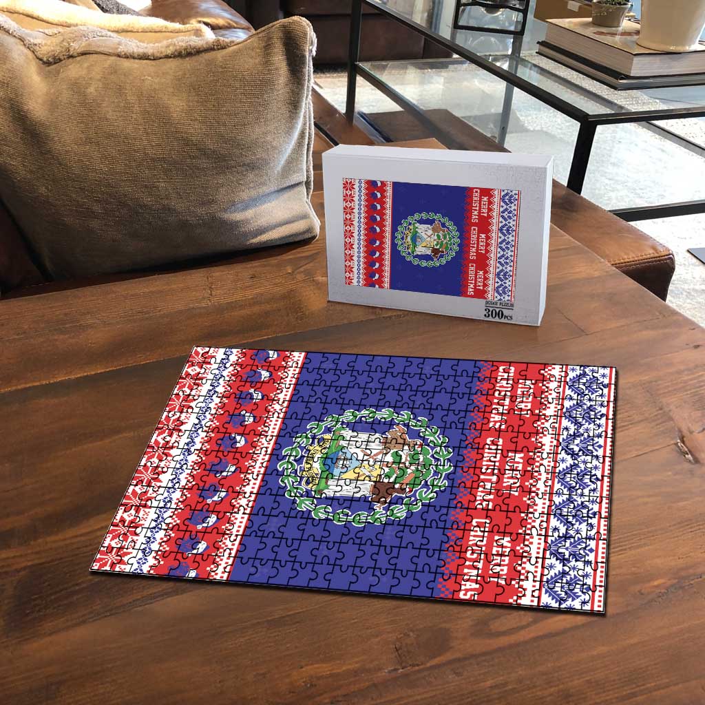 Belize Christmas Puzzle Coat Of Arms Merry Xmas - Wonder Print Shop