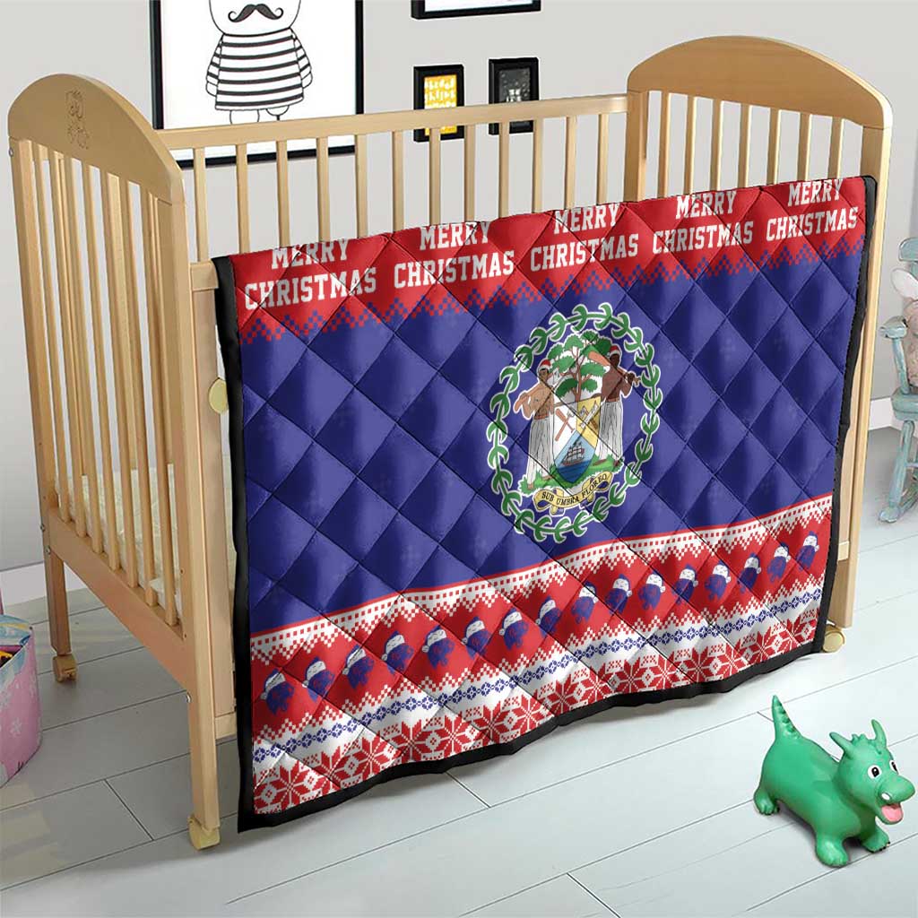 Belize Christmas Quilt Coat Of Arms Merry Xmas - Wonder Print Shop