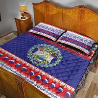 Belize Christmas Quilt Bed Set Coat Of Arms Merry Xmas - Wonder Print Shop