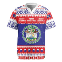 Belize Christmas Rugby Jersey Coat Of Arms Merry Xmas - Wonder Print Shop