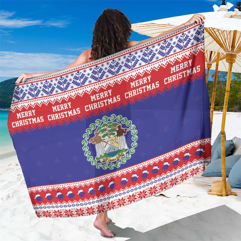 Belize Christmas Sarong Coat Of Arms Merry Xmas - Wonder Print Shop