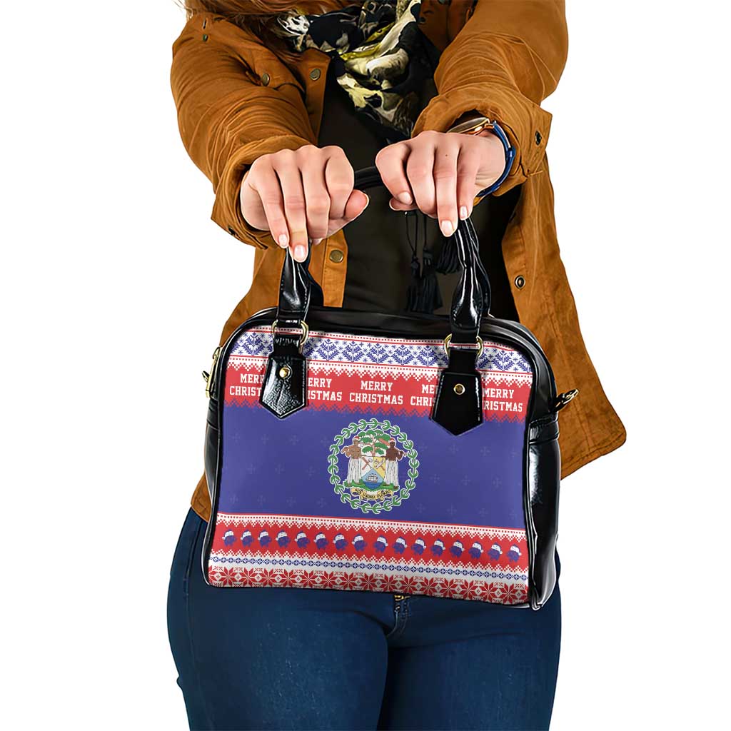 Belize Christmas Shoulder Handbag Coat Of Arms Merry Xmas - Wonder Print Shop