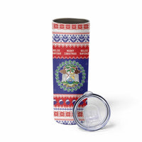 Belize Christmas Skinny Tumbler Coat Of Arms Merry Xmas - Wonder Print Shop
