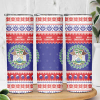 Belize Christmas Skinny Tumbler Coat Of Arms Merry Xmas - Wonder Print Shop