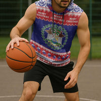 Belize Christmas Sleeveless Hoodie Coat Of Arms Merry Xmas - Wonder Print Shop