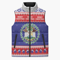 Belize Christmas Sleeveless Puffer Jacket Coat Of Arms Merry Xmas - Wonder Print Shop