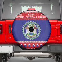 Belize Christmas Spare Tire Cover Coat Of Arms Merry Xmas - Wonder Print Shop