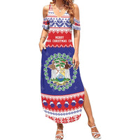 Belize Christmas Summer Maxi Dress Coat Of Arms Merry Xmas - Wonder Print Shop