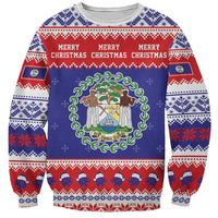 Belize Christmas Sweatshirt Coat Of Arms Merry Xmas - Wonder Print Shop