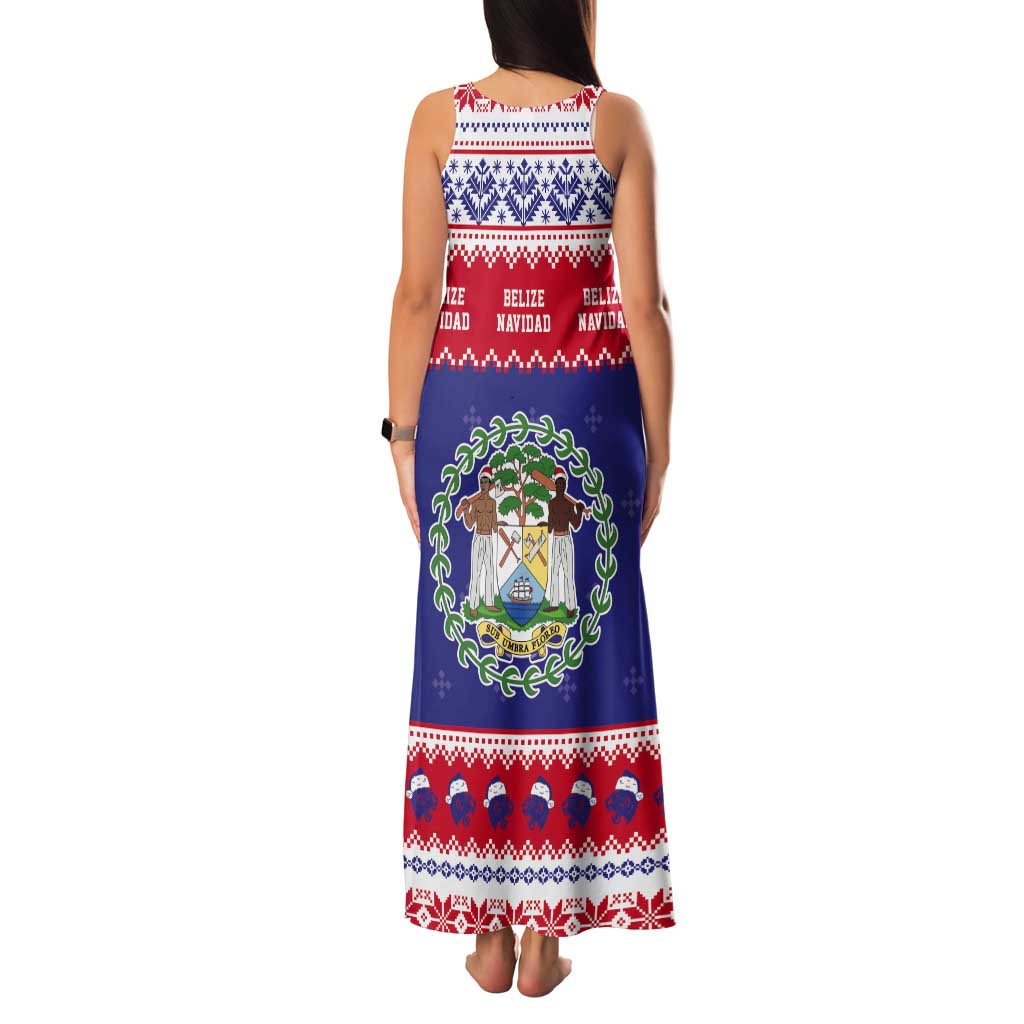Belize Christmas Tank Maxi Dress Coat Of Arms Merry Xmas - Wonder Print Shop