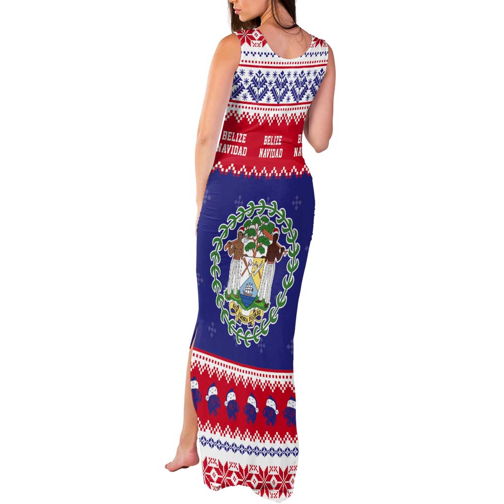 Belize Christmas Tank Maxi Dress Coat Of Arms Merry Xmas - Wonder Print Shop