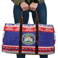 Belize Christmas Travel Bag Coat Of Arms Merry Xmas - Wonder Print Shop