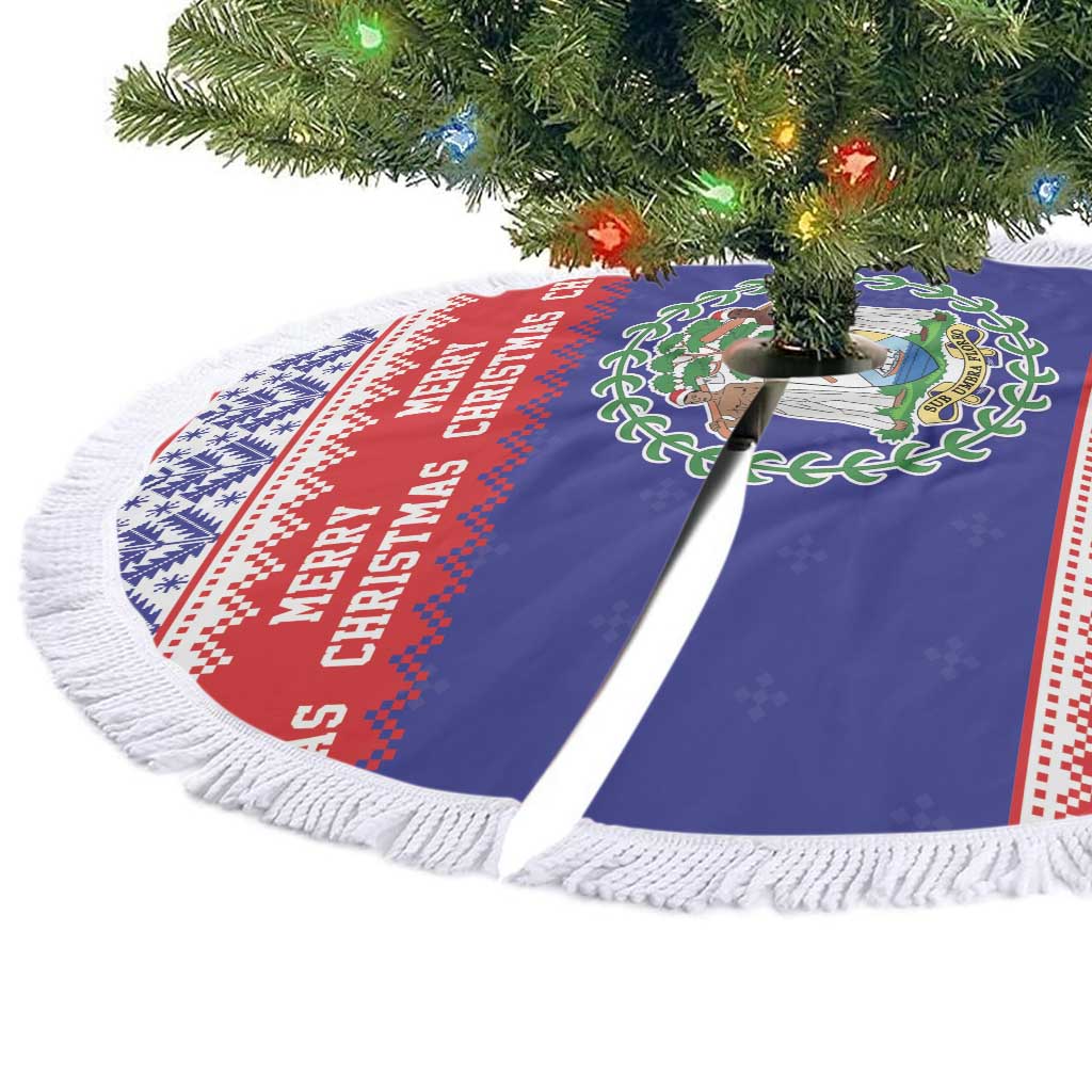 Belize Christmas Tree Skirt Coat Of Arms Merry Xmas - Wonder Print Shop