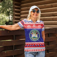 Belize Christmas Women Polo Shirt Coat Of Arms Merry Xmas - Wonder Print Shop