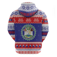 Belize Christmas Zip Hoodie Coat Of Arms Merry Xmas - Wonder Print Shop