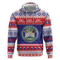 Belize Christmas Zip Hoodie Coat Of Arms Merry Xmas - Wonder Print Shop