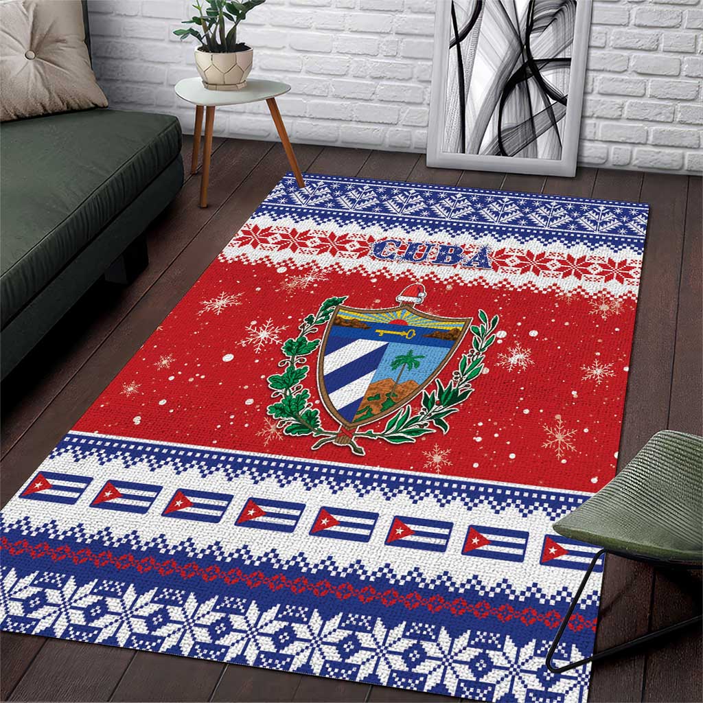 Cuba Christmas Area Rug Coat Of Arms Xmas Vibe - Wonder Print Shop