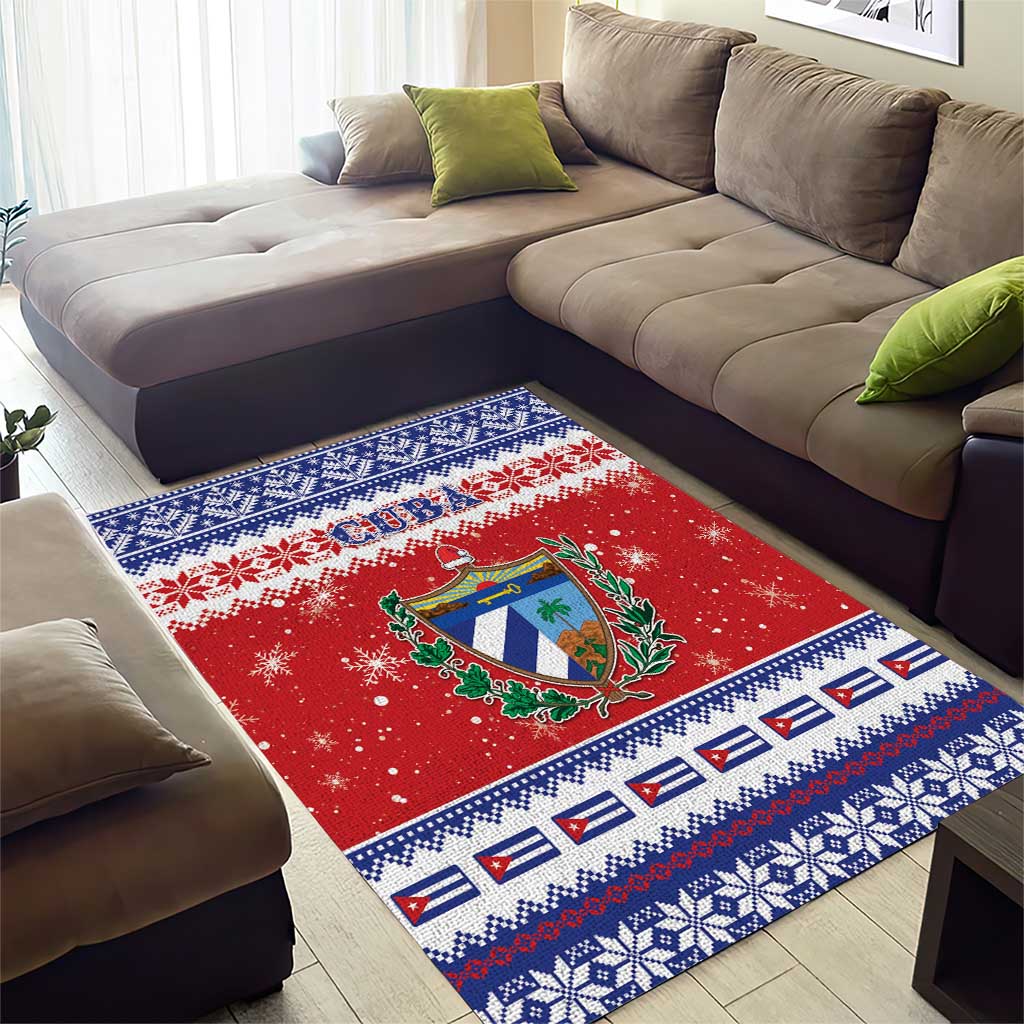 Cuba Christmas Area Rug Coat Of Arms Xmas Vibe - Wonder Print Shop