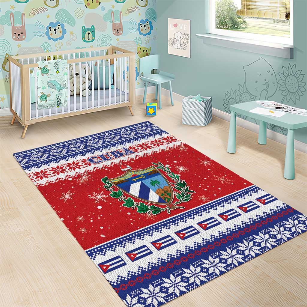 Cuba Christmas Area Rug Coat Of Arms Xmas Vibe - Wonder Print Shop