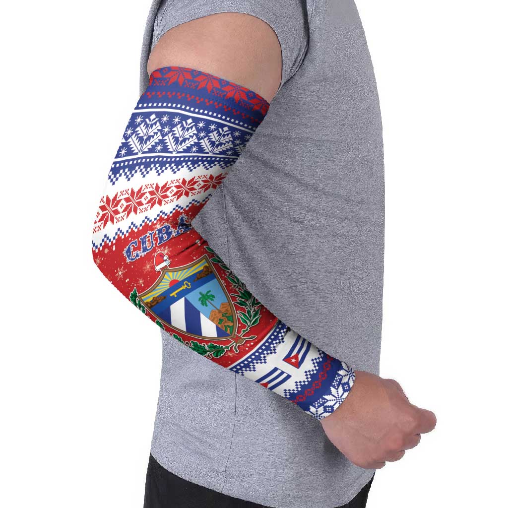 Personalized Cuba Christmas Arm Sleeves Coat Of Arms Xmas Vibe - Wonder Print Shop