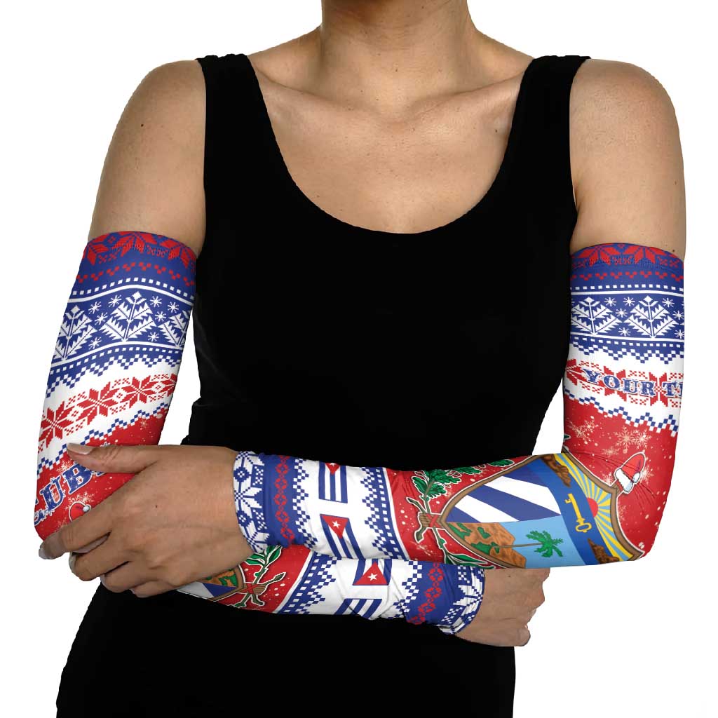 Personalized Cuba Christmas Arm Sleeves Coat Of Arms Xmas Vibe - Wonder Print Shop