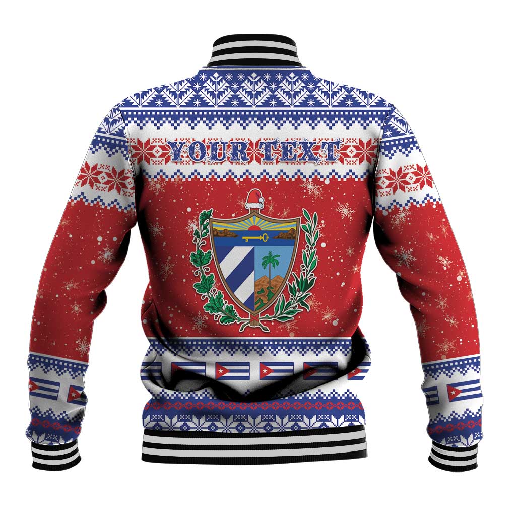 Personalized Cuba Christmas Baseball Jacket Coat Of Arms Xmas Vibe - Wonder Print Shop