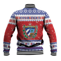 Personalized Cuba Christmas Baseball Jacket Coat Of Arms Xmas Vibe - Wonder Print Shop