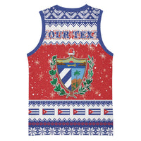 Personalized Cuba Christmas Basketball Jersey Coat Of Arms Xmas Vibe - Wonder Print Shop