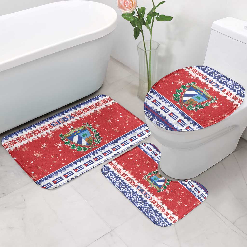 Cuba Christmas Bathroom Set Coat Of Arms Xmas Vibe - Wonder Print Shop