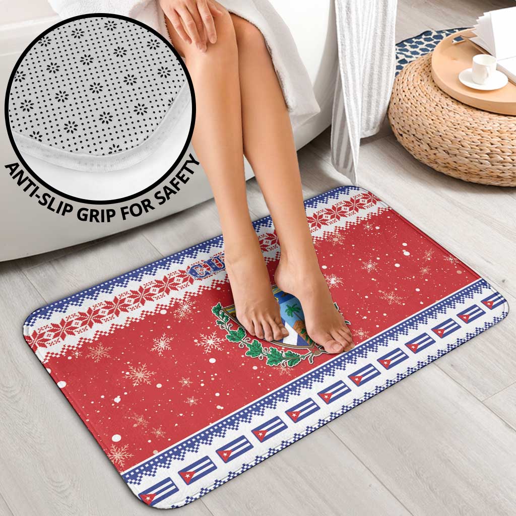 Cuba Christmas Bathroom Set Coat Of Arms Xmas Vibe - Wonder Print Shop